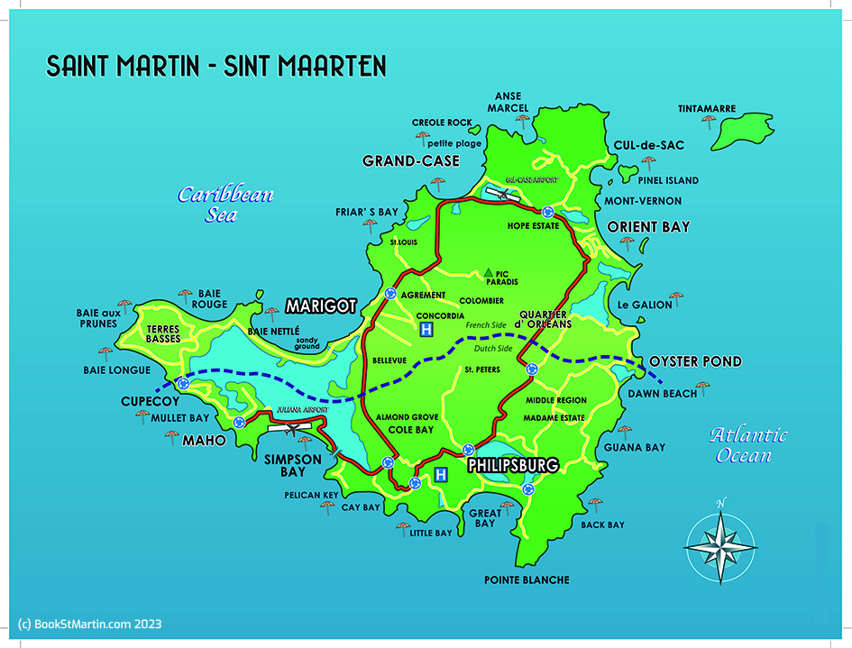 St Martin St Maarten Map
