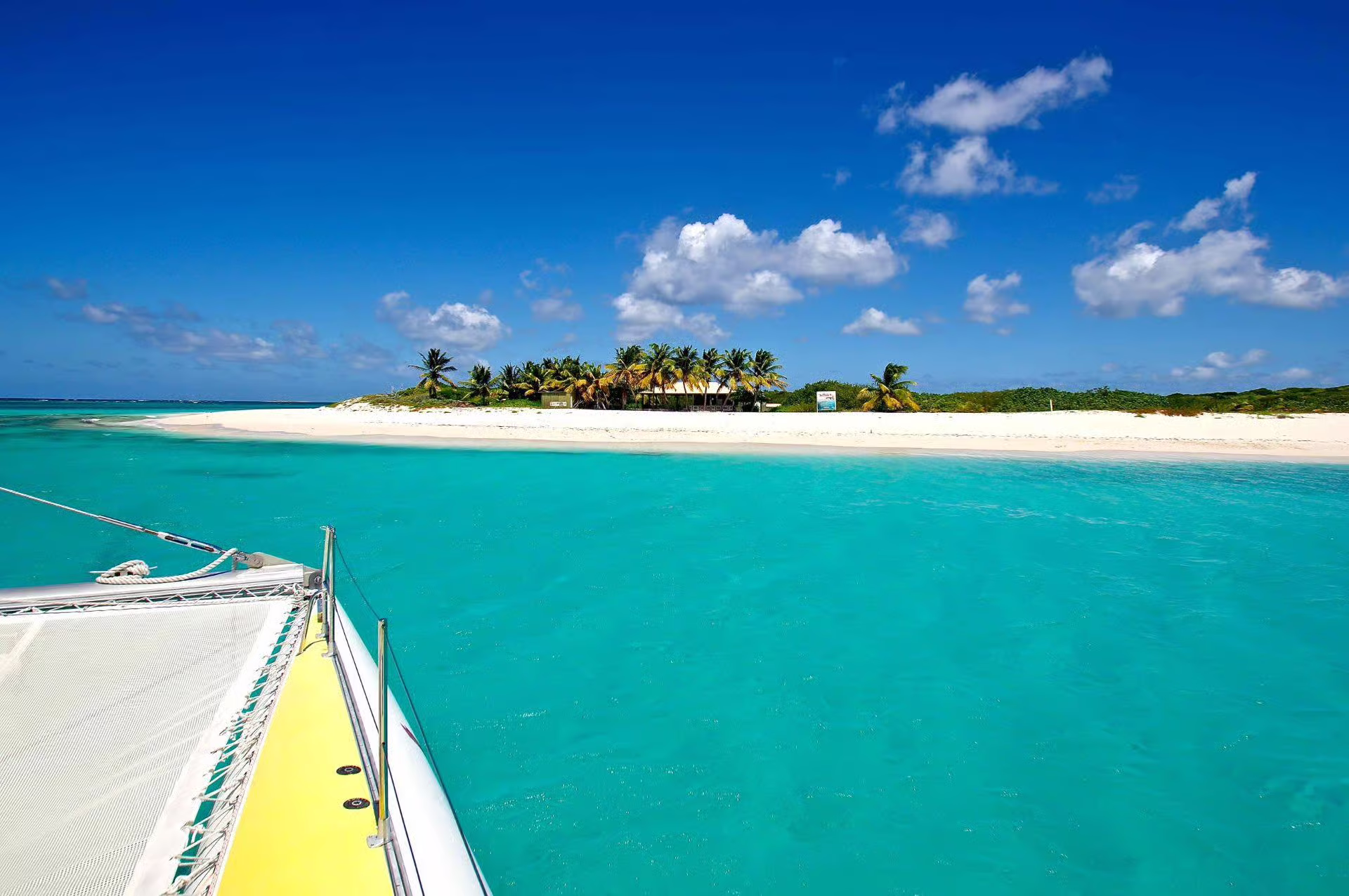 Prickly Pear turtle catamaran departing from the French side of St Martin