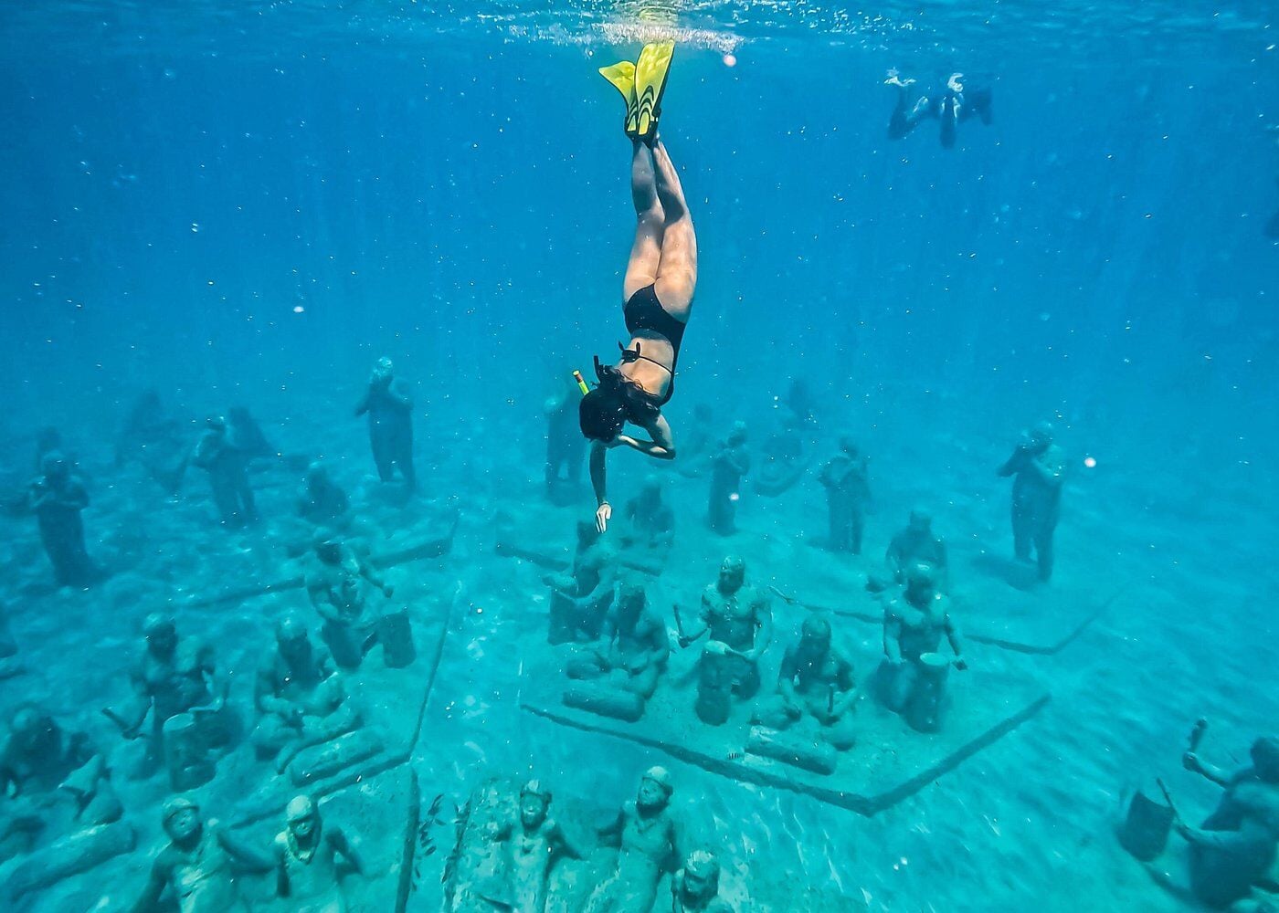 Under SXM underwater sculpture park snorkel tour in Little Bay, St Maarten