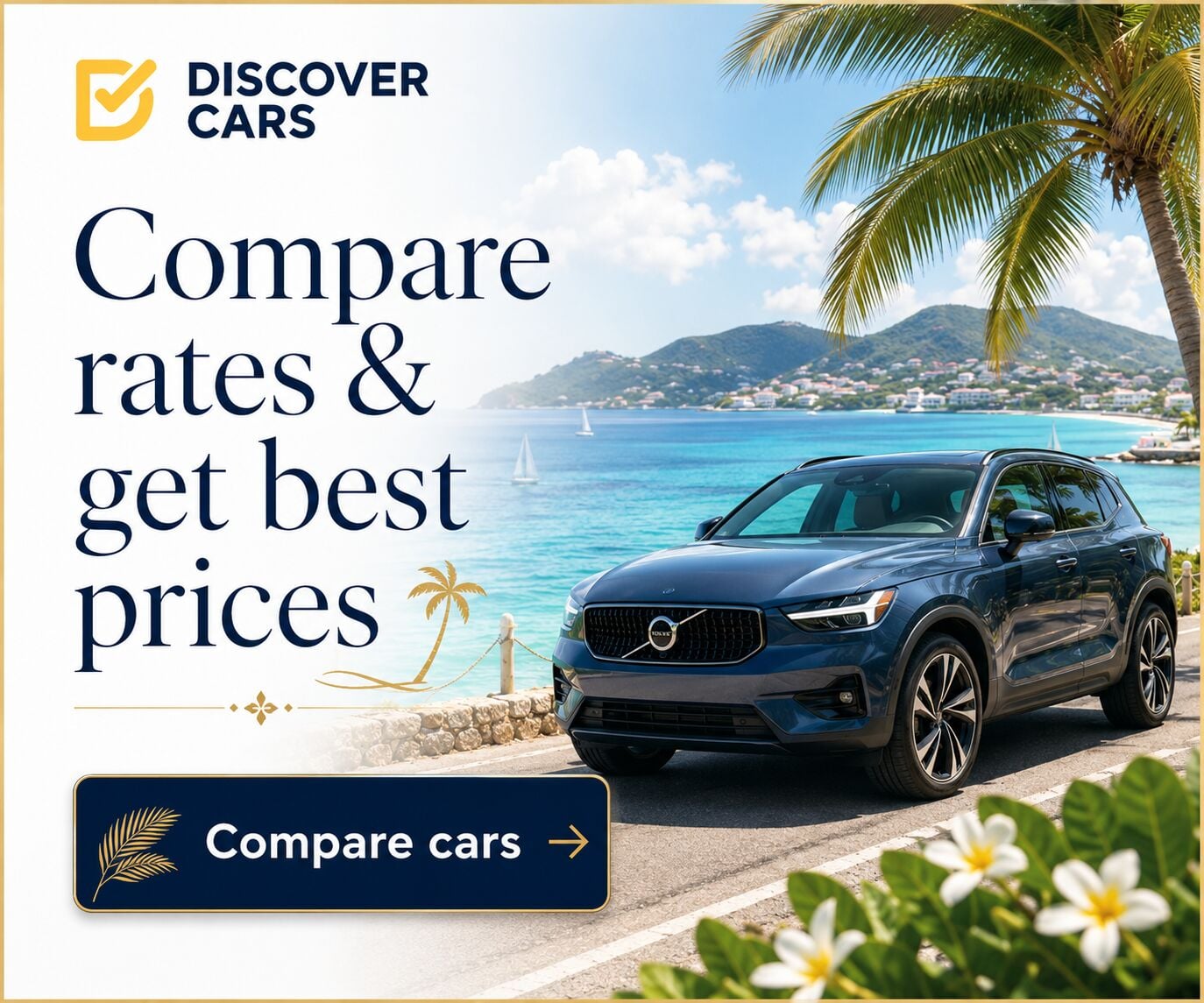 Compare rental car rates in St Martin with DiscoverCars