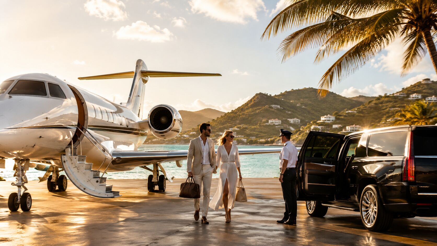 Private jet arrival in St Maarten placeholder